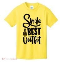 Smile Is The Best Outfit Cute Gift Kids T-Shirt thumb 0