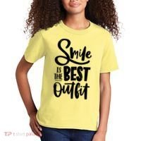 Smile Is The Best Outfit Cute Gift Kids T-Shirt thumb 2