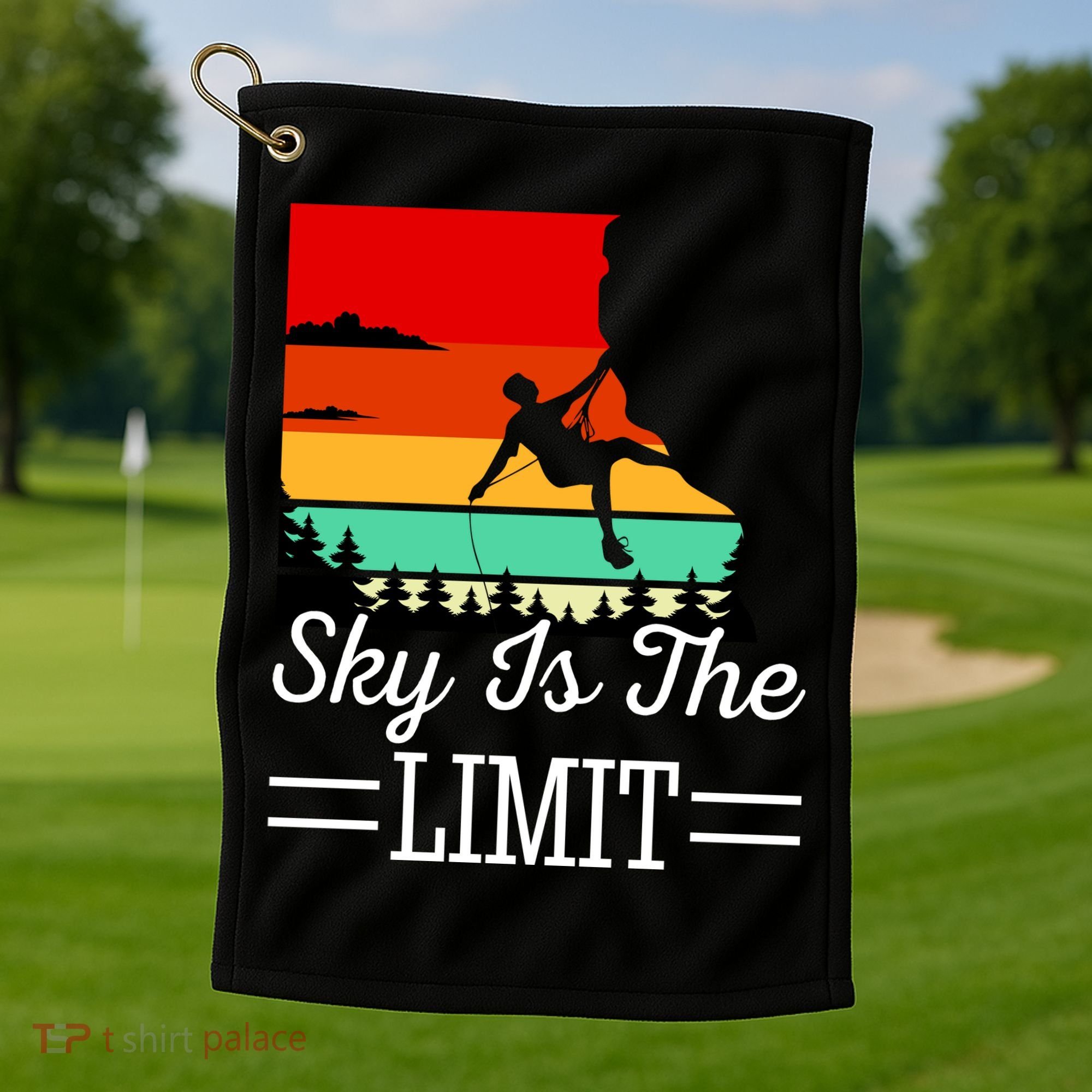 Sky Is The Limited Rock Climbing Golf Towel