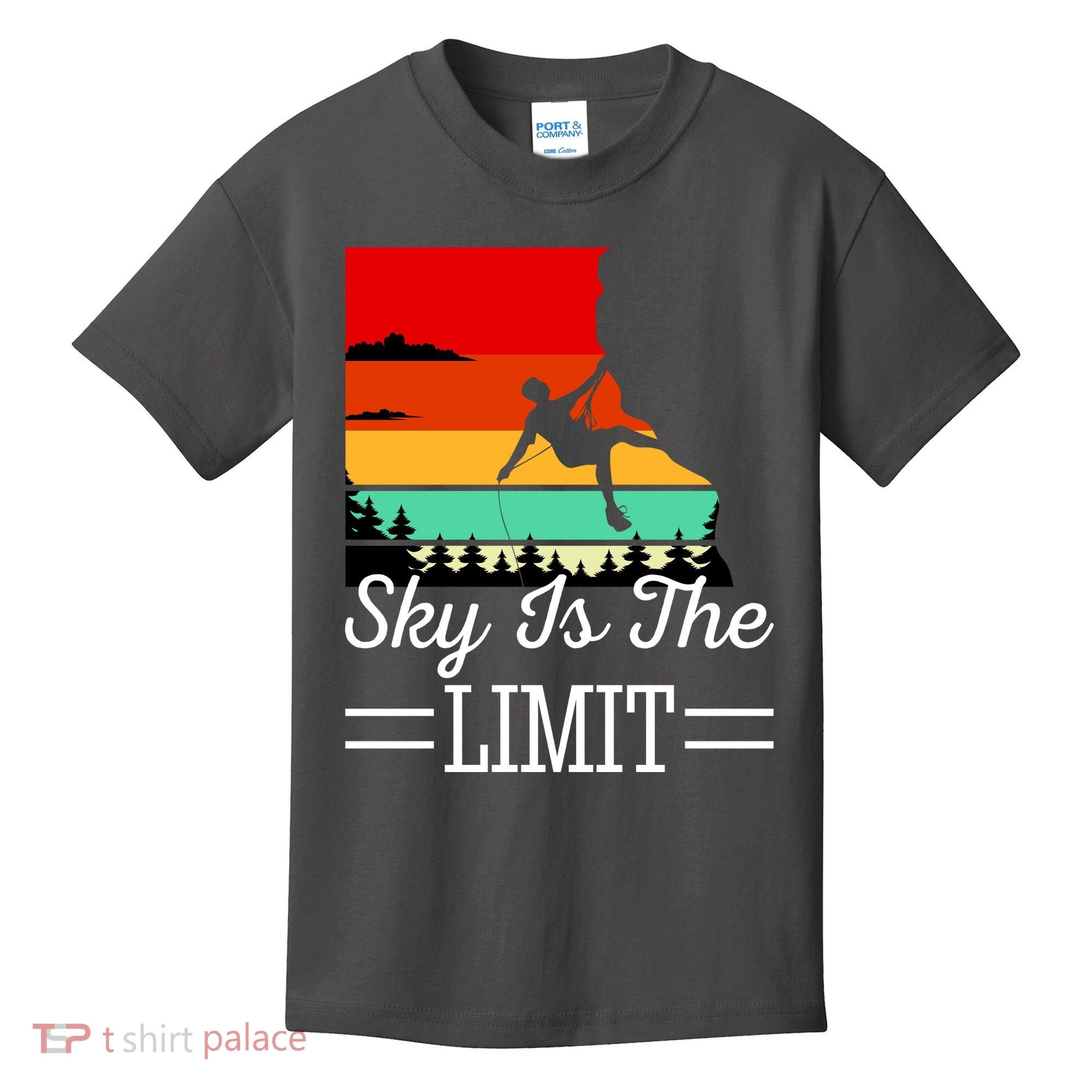 Sky Is The Limited Rock Climbing Kids T-Shirt