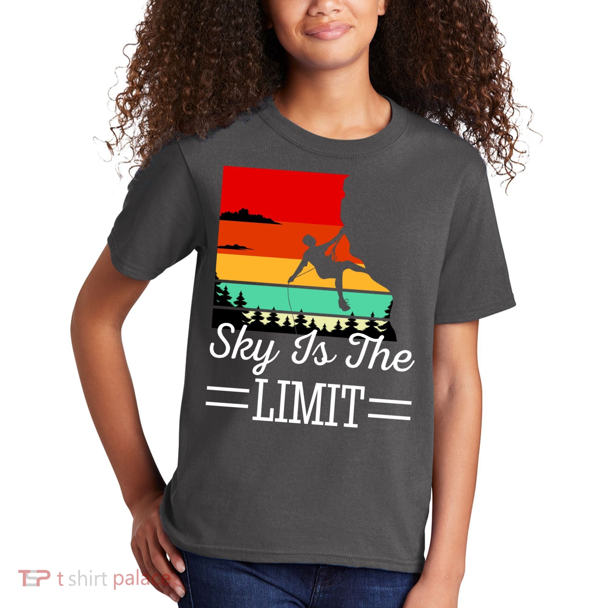 Sky Is The Limited Rock Climbing Kids T-Shirt