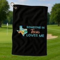 Someone In Texas Loves Me Texas Golf Towel thumb 1