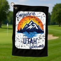 Someone In Utah Loves Me Golf Towel thumb 1