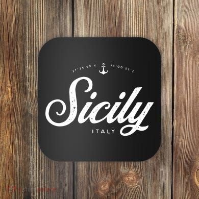 Sicily Italy Vintage Retro Coaster