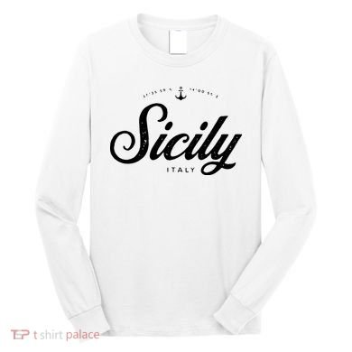 Sicily Italy Vintage Retro Long Sleeve Shirt