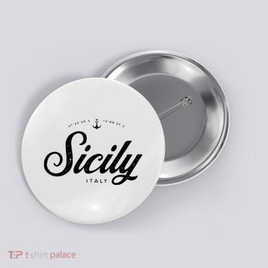 Sicily Italy Vintage Retro Button