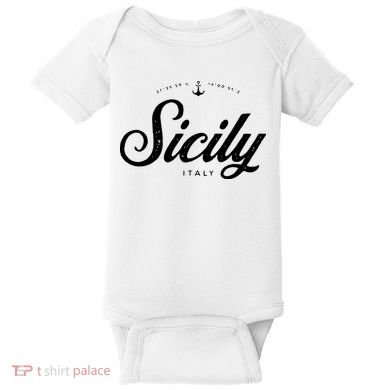 Sicily Italy Vintage Retro Baby Bodysuit