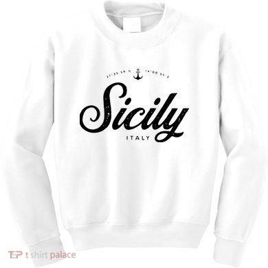 Sicily Italy Vintage Retro Kids Sweatshirt