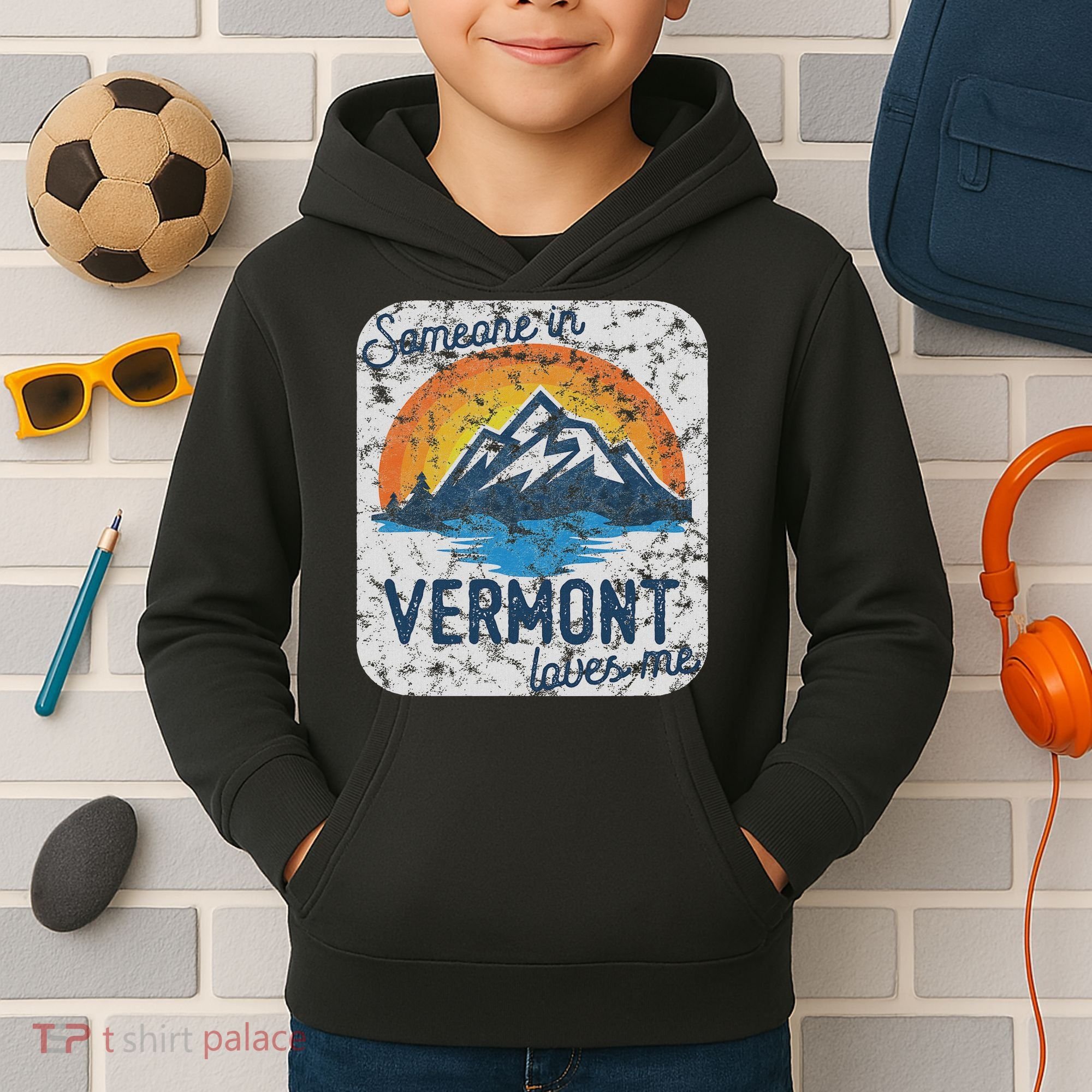 Someone In Vermont Loves Me Kids Hoodie