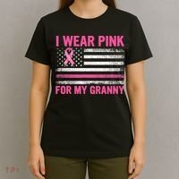 Support I Wear Pink For My Granny Breast Cancer Awareness T-Shirt thumb 4