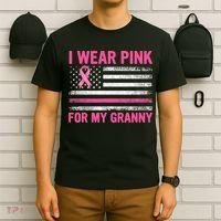 Support I Wear Pink For My Granny Breast Cancer Awareness T-Shirt thumb 6