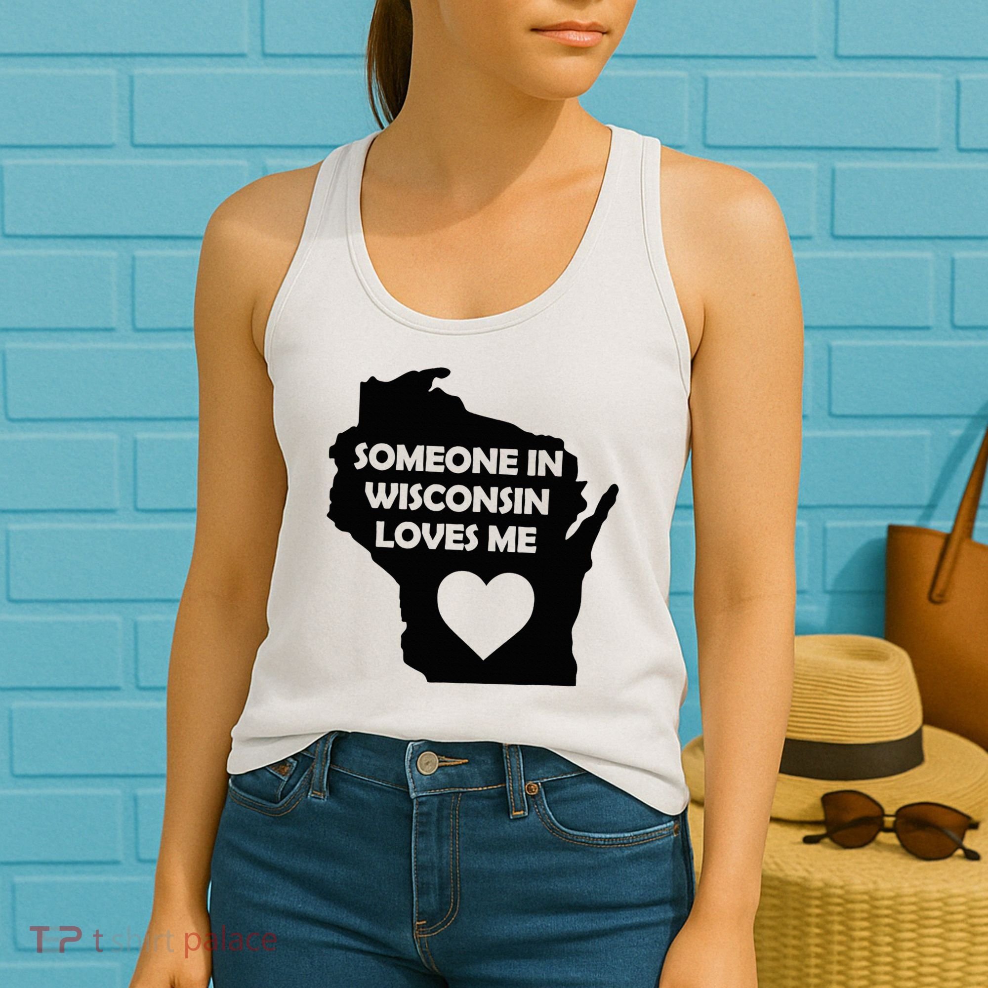 Someone In Wisconsin Loves Me Family For Adults Women's Tank Top