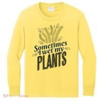 Sometimes I Wet My Plants Funny Kids Long Sleeve Shirt thumb 0