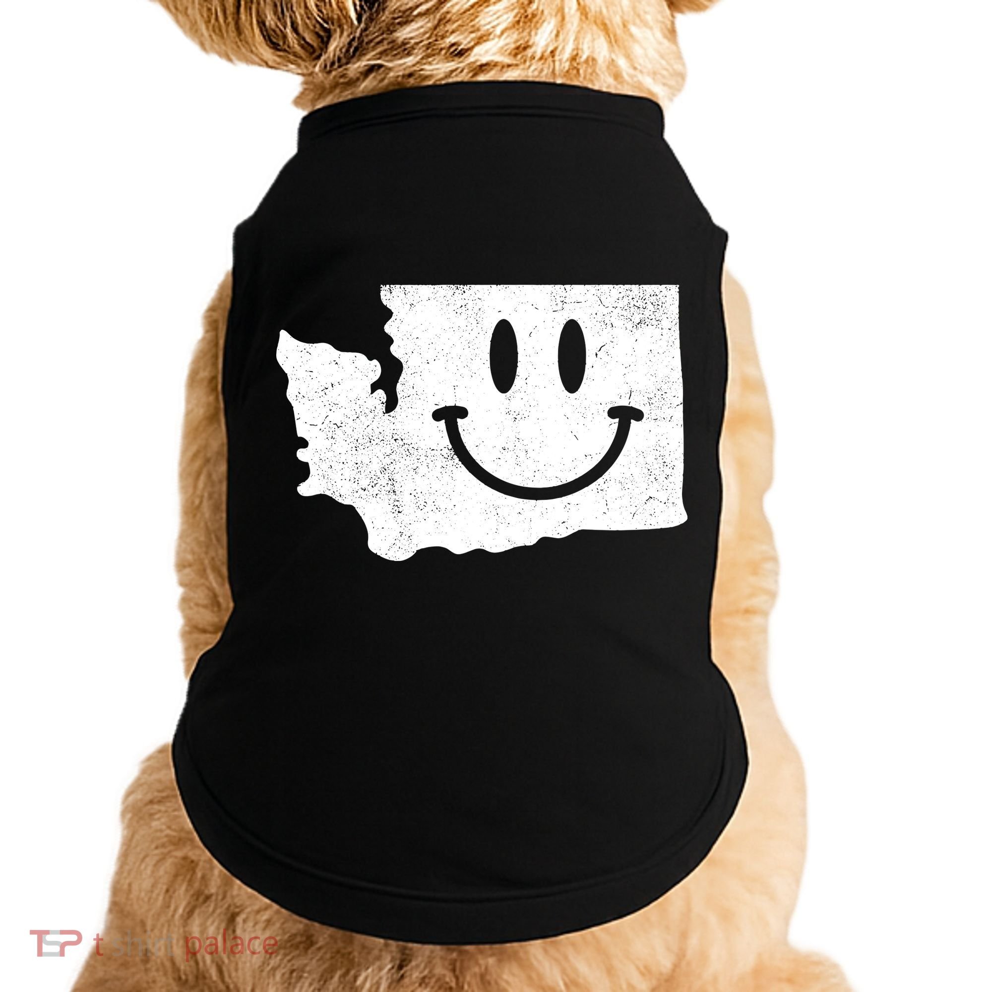 Smiling In Wa Funny Washington Happy Face Doggie Tank