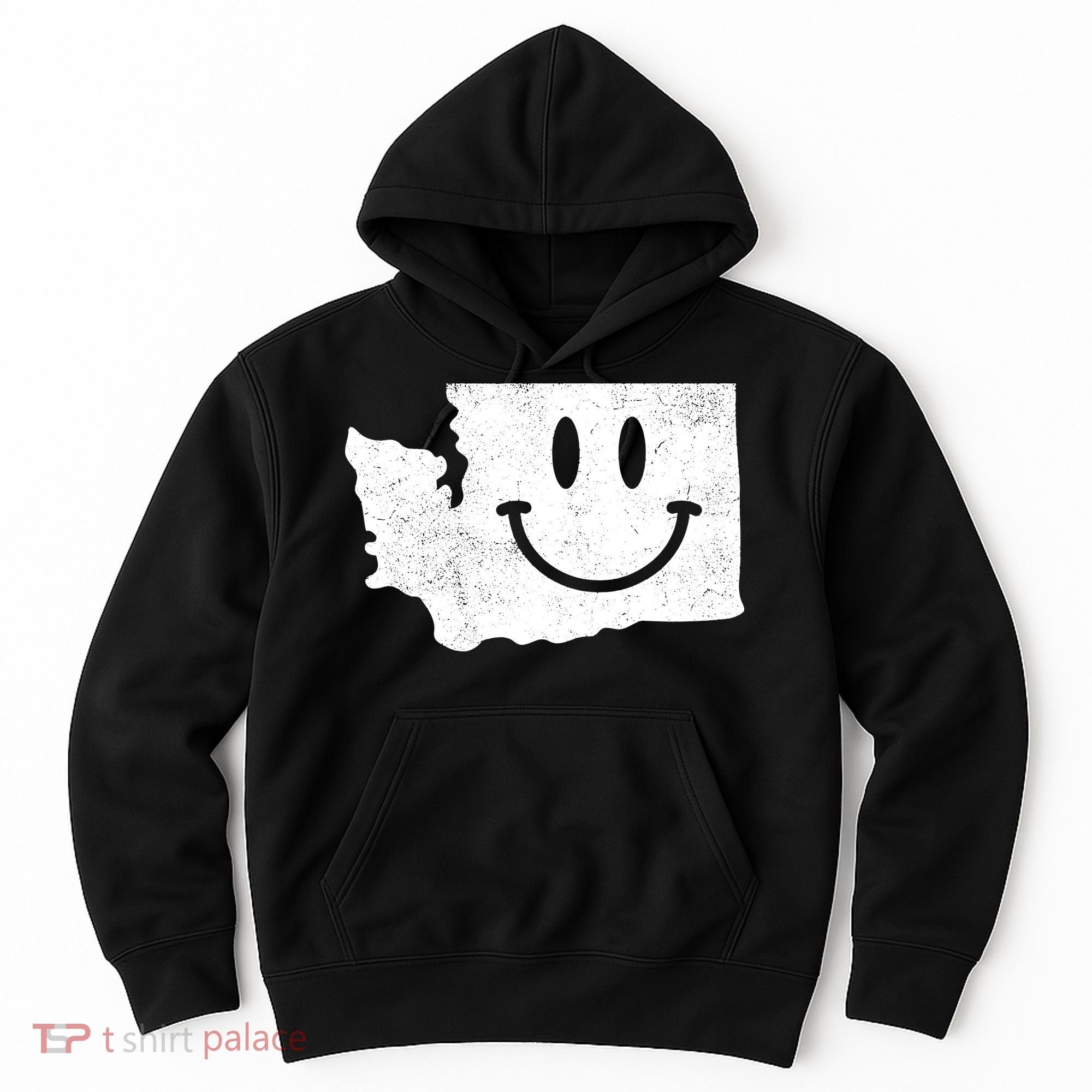 Smiling In Wa Funny Washington Happy Face Hoodie