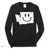 Smiling In Wa Funny Washington Happy Face Long Sleeve Shirt thumb 0