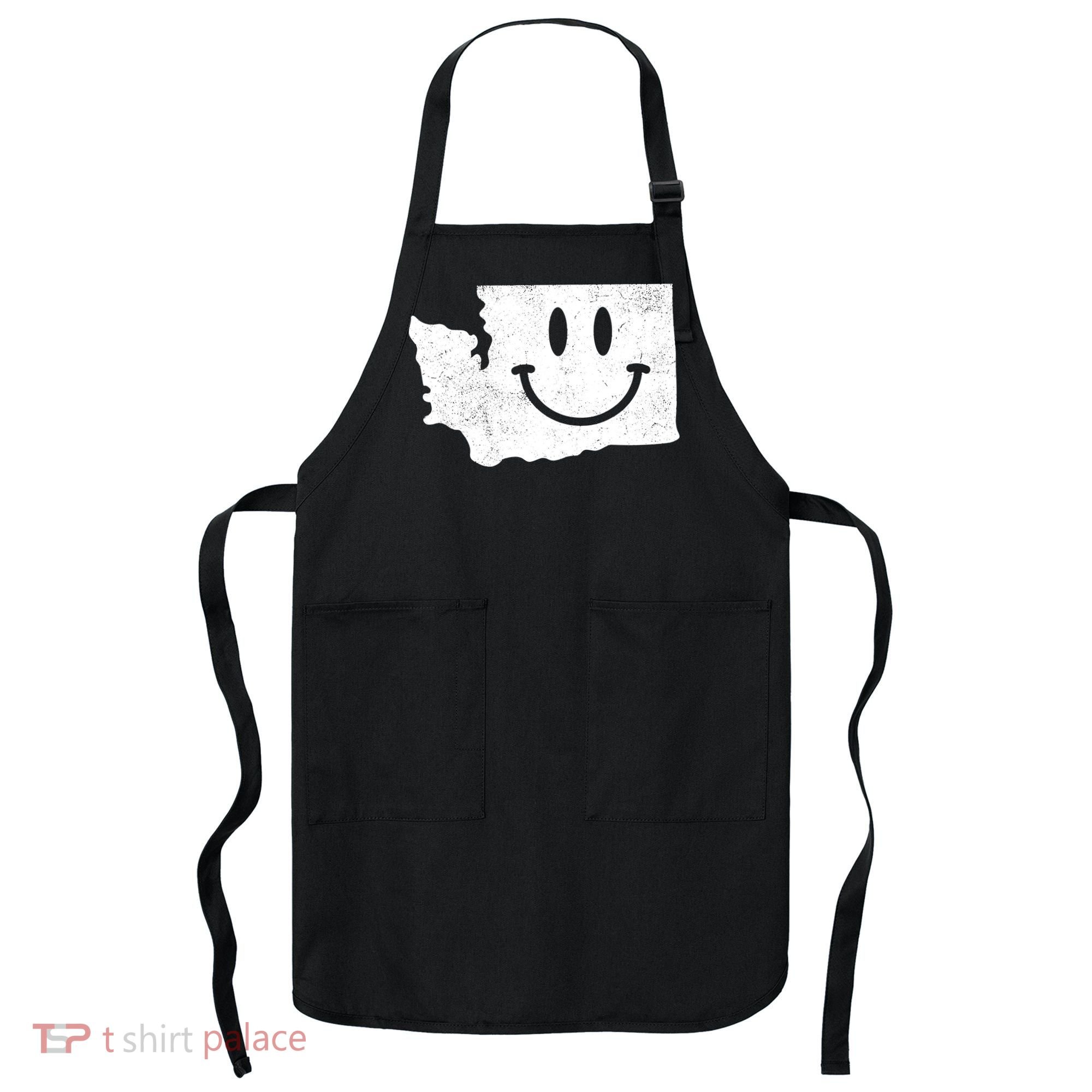 Smiling In Wa Funny Washington Happy Face Apron