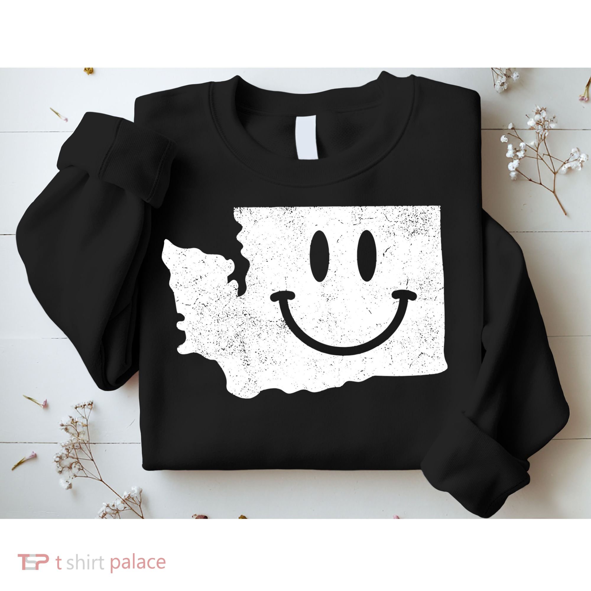 Smiling In Wa Funny Washington Happy Face Sweatshirt