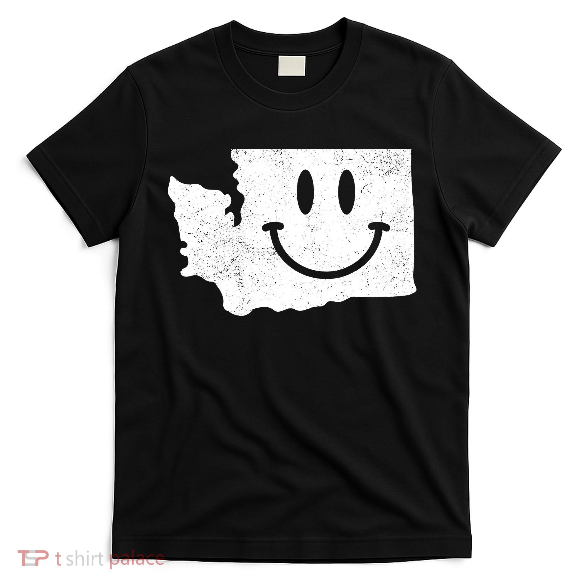 Smiling In Wa Funny Washington Happy Face T-Shirt