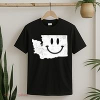 Smiling In Wa Funny Washington Happy Face T-Shirt thumb 2