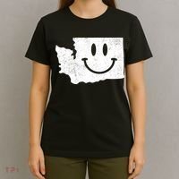 Smiling In Wa Funny Washington Happy Face T-Shirt thumb 4