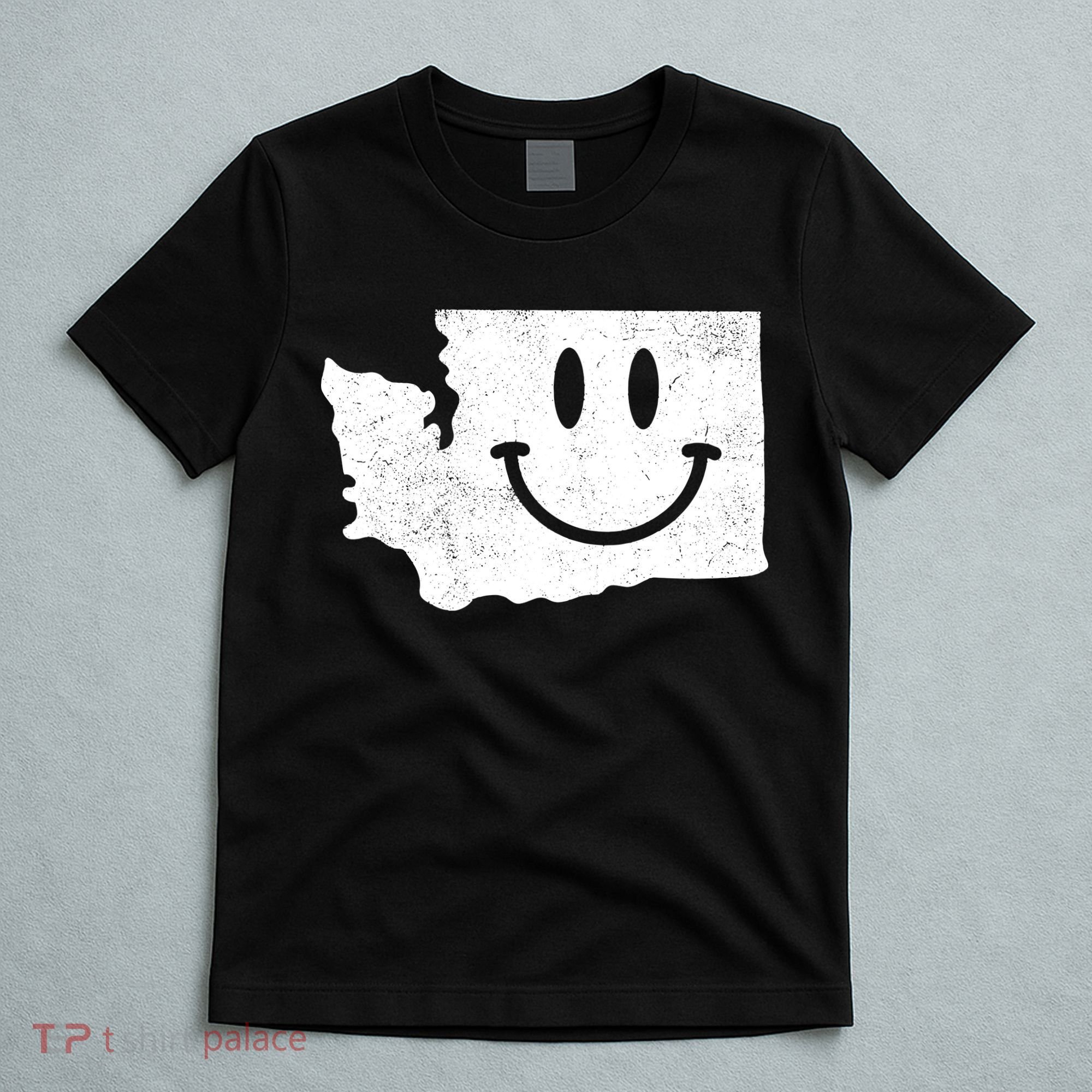 Smiling In Wa Funny Washington Happy Face T-Shirt