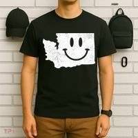 Smiling In Wa Funny Washington Happy Face T-Shirt thumb 6