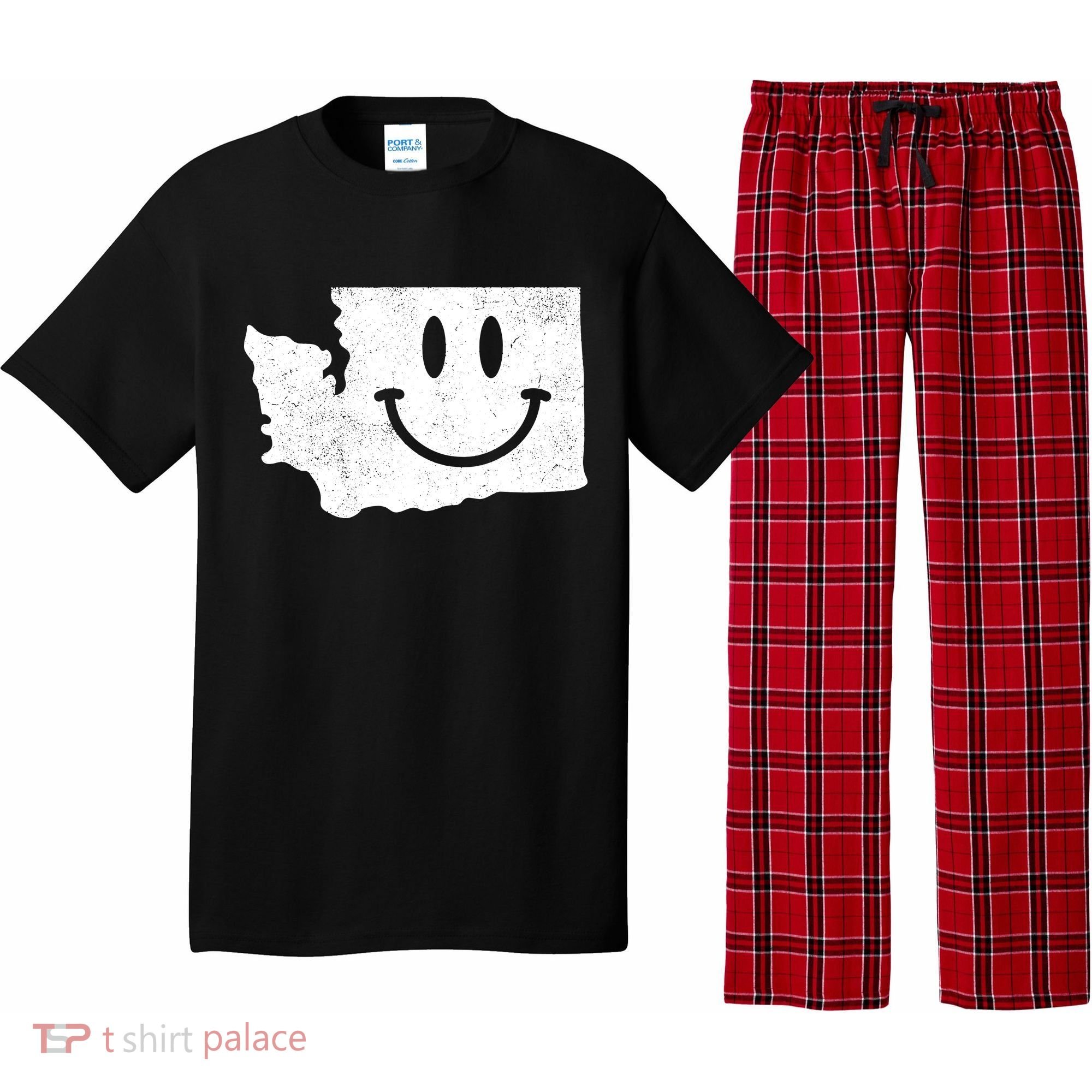 Smiling In Wa Funny Washington Happy Face Pajama Set