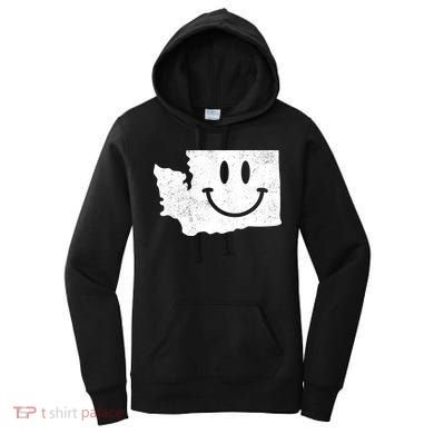 Smiling In Wa Funny Washington Happy Face Women's Hoodie