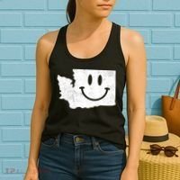 Smiling In Wa Funny Washington Happy Face Women's Tank Top thumb 2