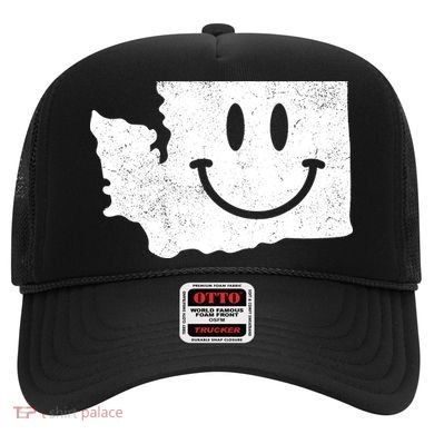 Smiling In Wa Funny Washington Happy Face Hat