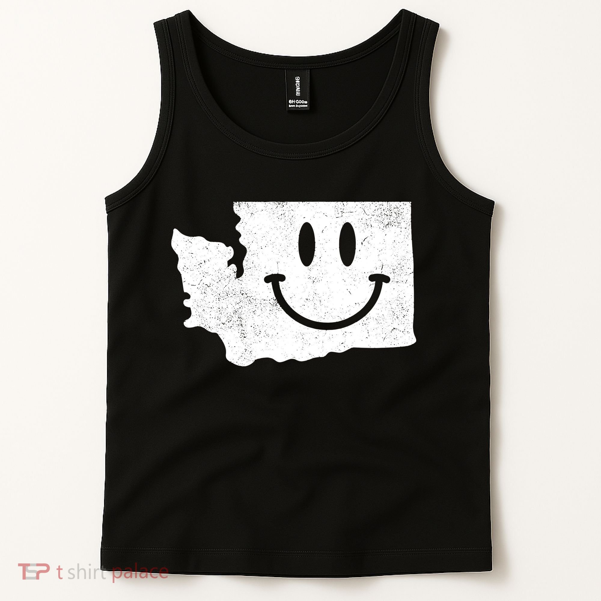 Smiling In Wa Funny Washington Happy Face Tank Top
