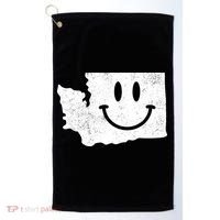 Smiling In Wa Funny Washington Happy Face Golf Towel thumb 0