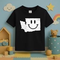 Smiling In Wa Funny Washington Happy Face Toddler T-Shirt thumb 3