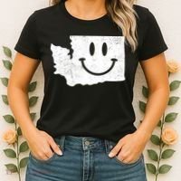 Smiling In Wa Funny Washington Happy Face Women's T-Shirt thumb 2