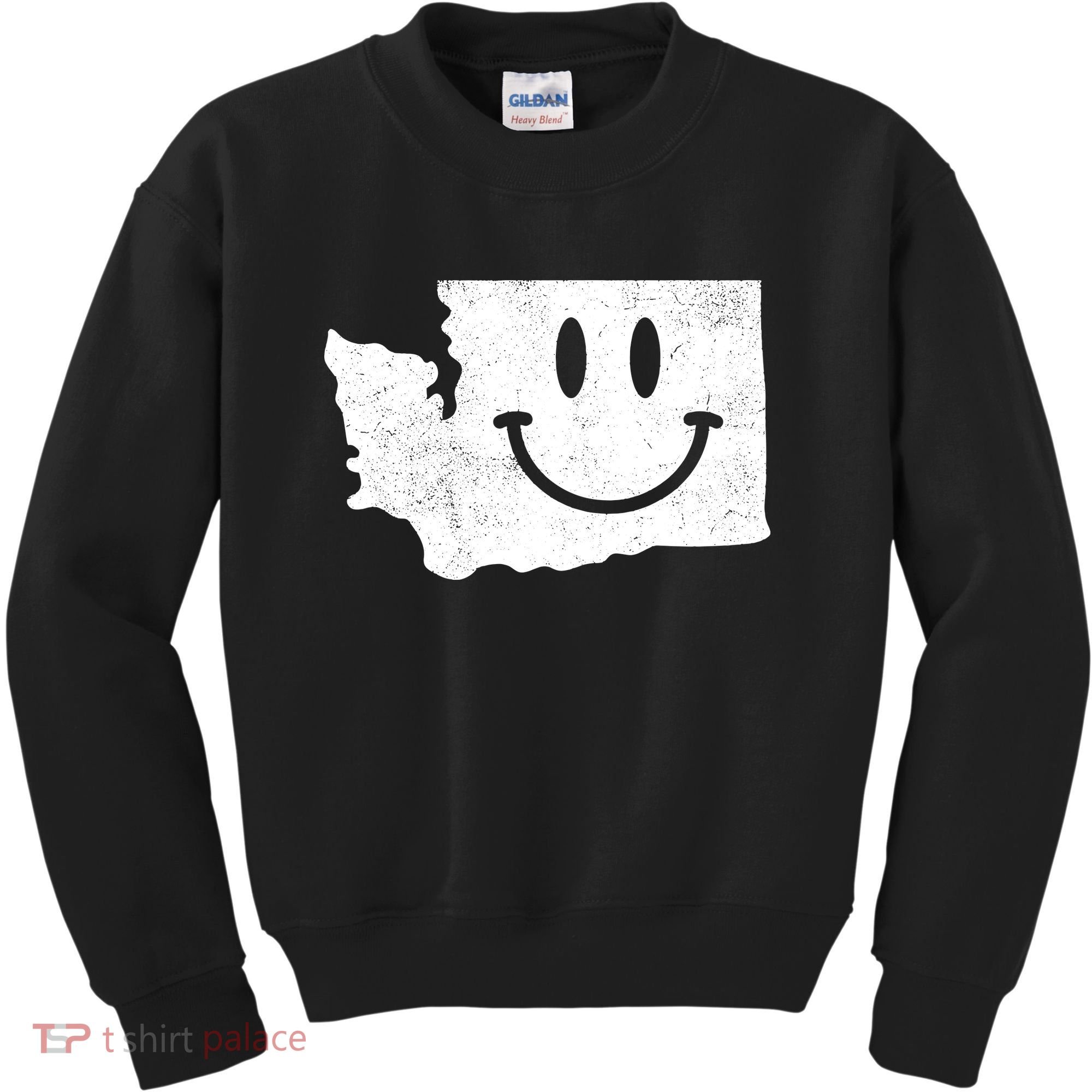 Smiling In Wa Funny Washington Happy Face Kids Sweatshirt