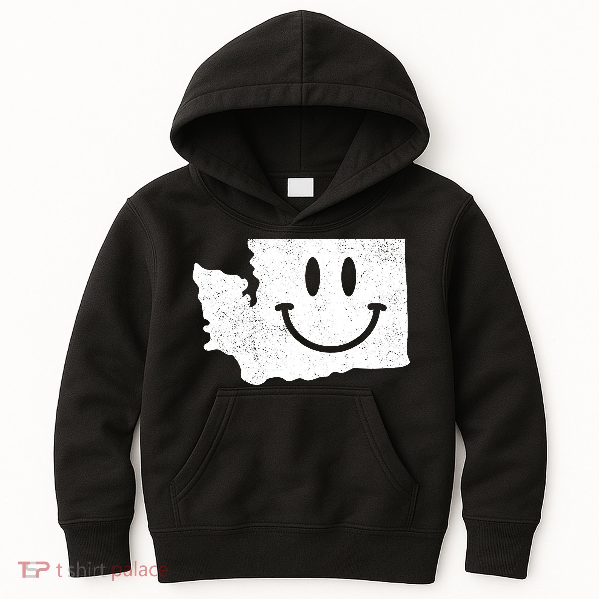 Smiling In Wa Funny Washington Happy Face Kids Hoodie