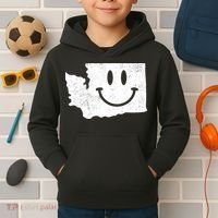 Smiling In Wa Funny Washington Happy Face Kids Hoodie thumb 2