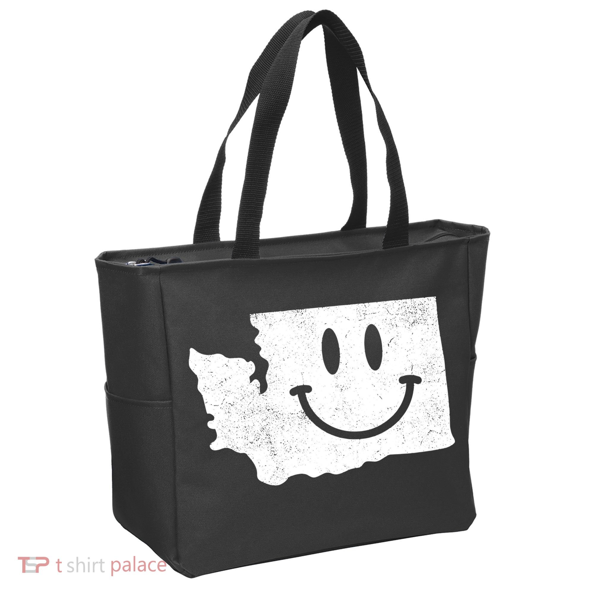 Smiling In Wa Funny Washington Happy Face Tote Bag