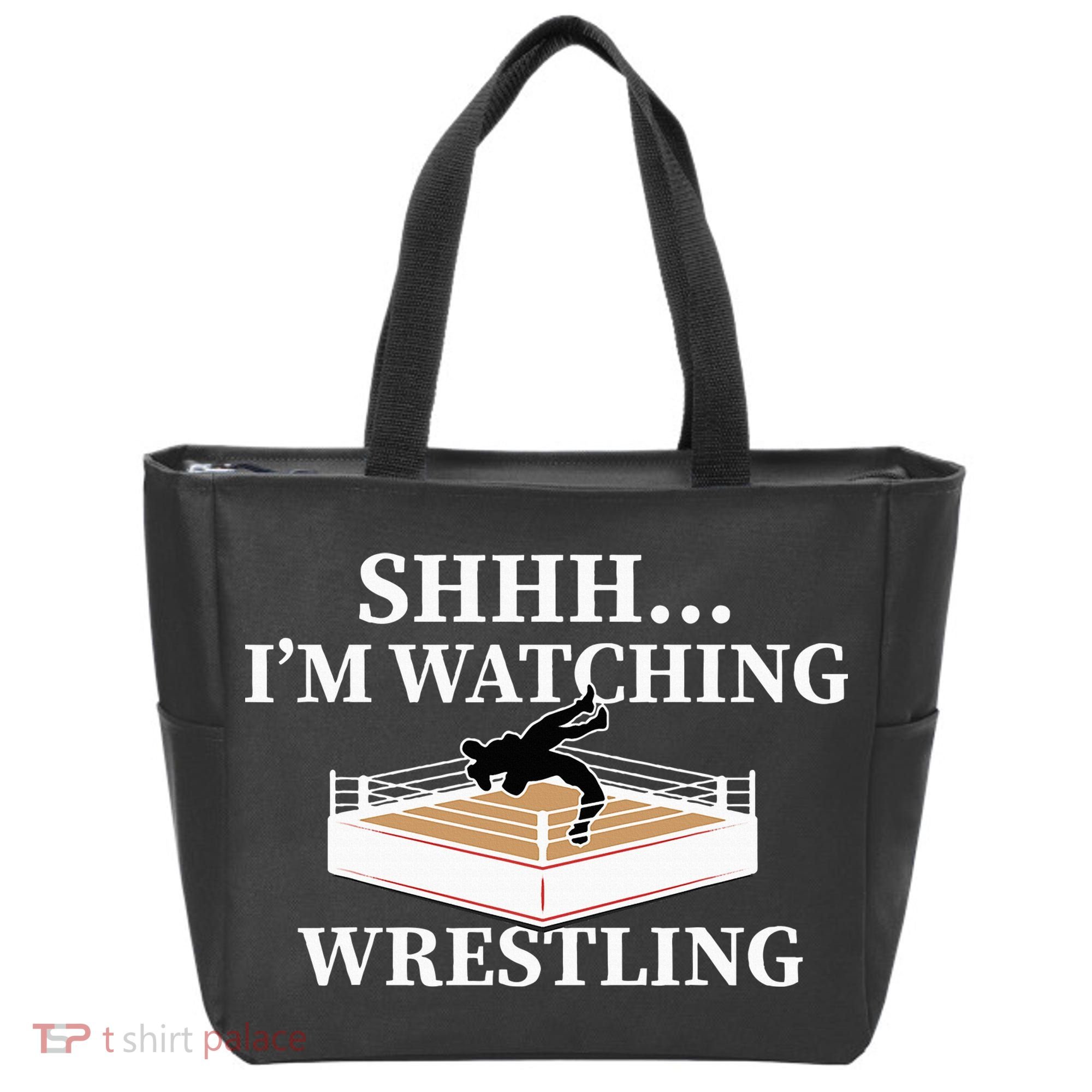 Shhh IM Watching Wrestling Wrestling Lover Gift Tote Bag