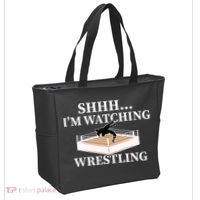 Shhh IM Watching Wrestling Wrestling Lover Gift Tote Bag thumb 2