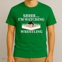 Shhh IM Watching Wrestling Wrestling Lover Gift T-Shirt thumb 3
