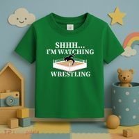 Shhh IM Watching Wrestling Wrestling Lover Gift Toddler T-Shirt thumb 3