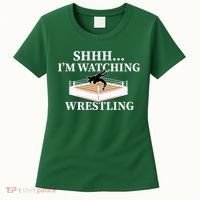 Shhh IM Watching Wrestling Wrestling Lover Gift Women's T-Shirt thumb 0