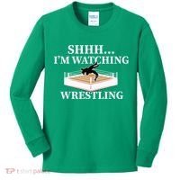 Shhh IM Watching Wrestling Wrestling Lover Gift Kids Long Sleeve Shirt thumb 0