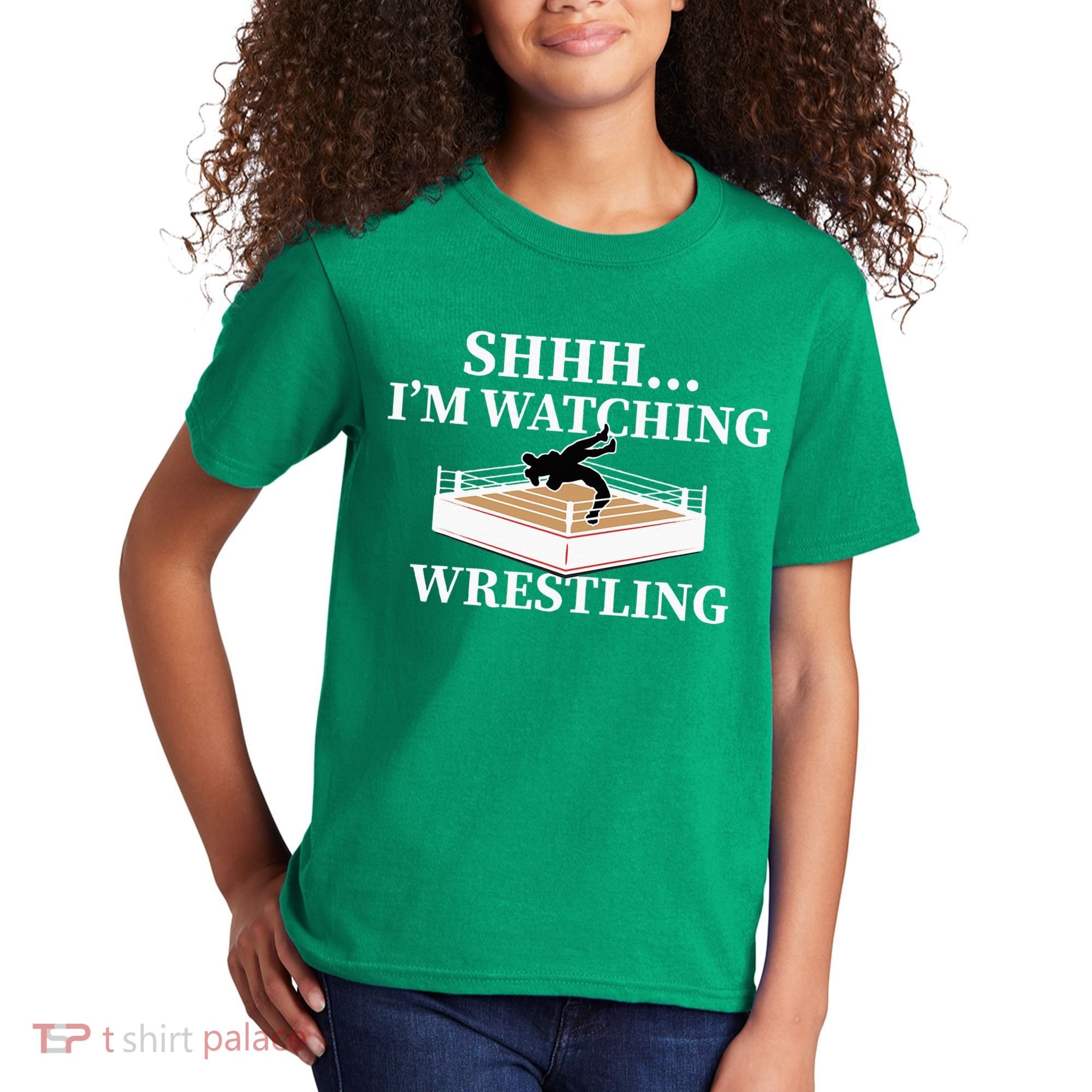 Shhh IM Watching Wrestling Wrestling Lover Gift Kids T-Shirt