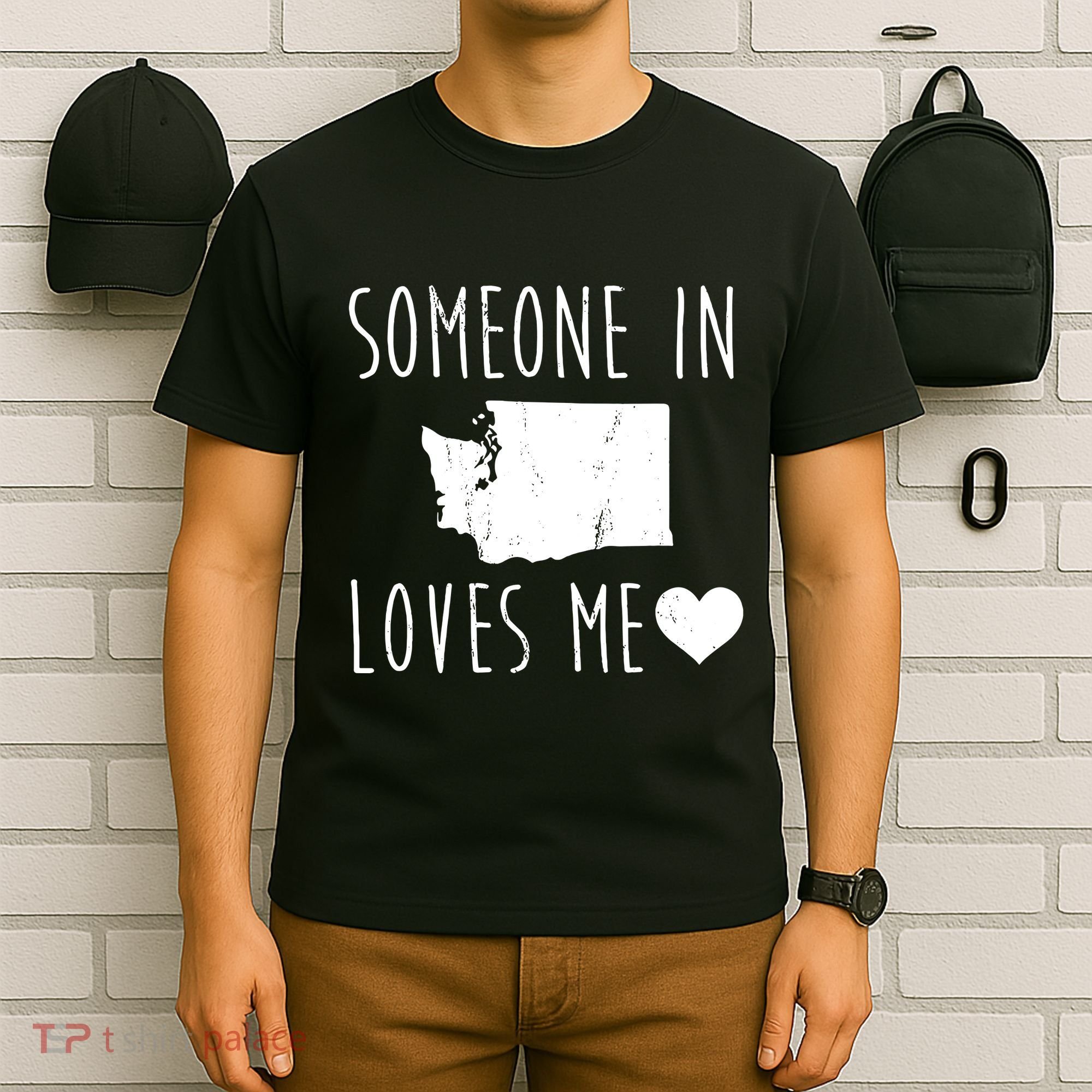 Someone In Washington Wa States Loves Me Heart Souvenir T-Shirt