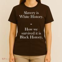 Slavery Is White History How We Survived It Is Black History T-Shirt thumb 4