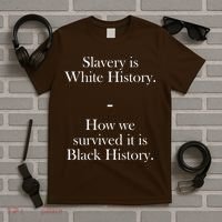 Slavery Is White History How We Survived It Is Black History T-Shirt thumb 5