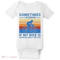 Sometimes I Wonder If My Bike Is Thinking About Me Too Biker Baby Bodysuit thumb 0